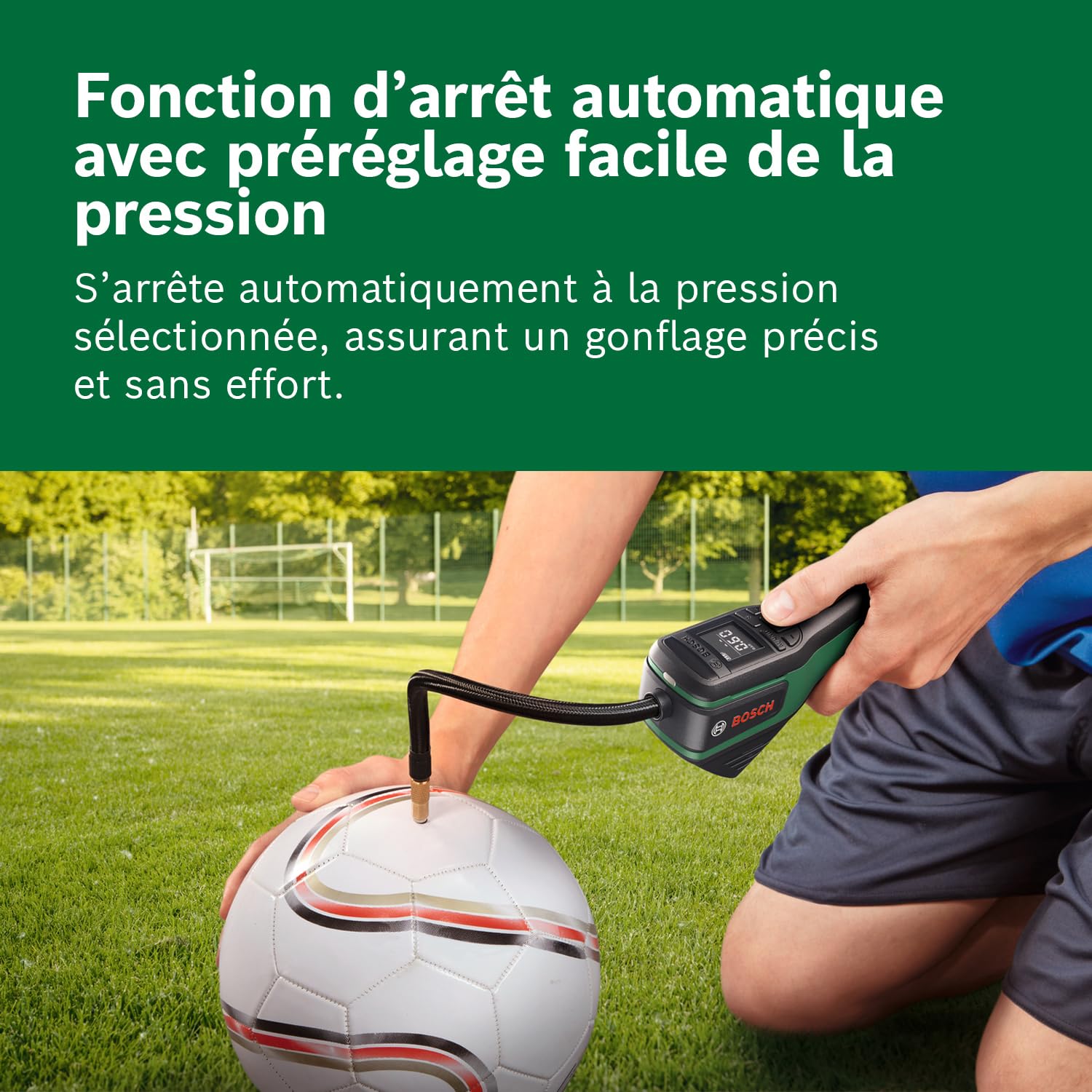 Bosch PNEO Pompe à air sans Fil (INCL. Jeu d'adaptateurs de Pression, Batterie 4V et Sac en Tissu)