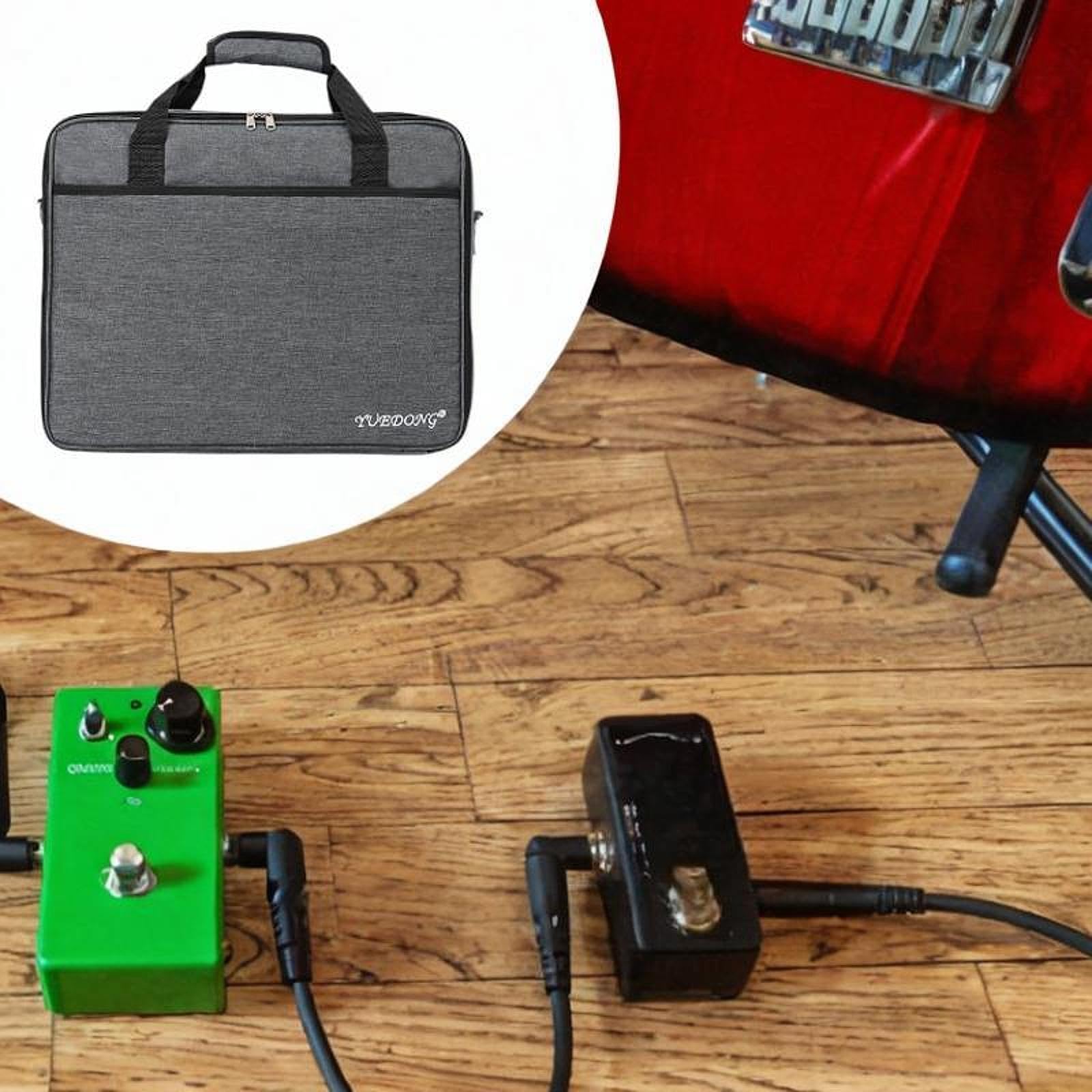 DYNWAVE Effects Pedal Board Bag Pedalboard Zipper Pouch Double Zippers Padded Water Resistant Travel Case Pedalboard Gig Bag for Show, 36x28.5x11.5cm