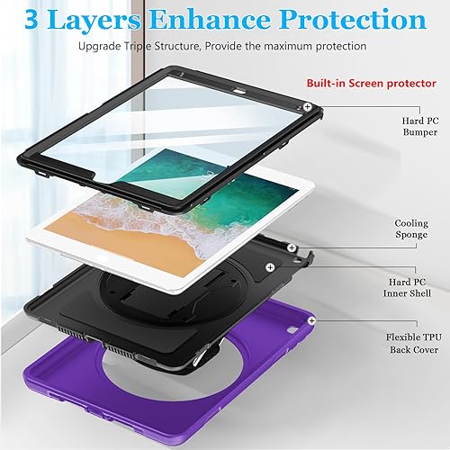 Miniatura 3 de Funda para iPad de 65 generación Miesherk STOCK iPad de 97 pulgadas 20182017 funda protectora de grado militar para iPad Air 2 de 97 pulgadas con