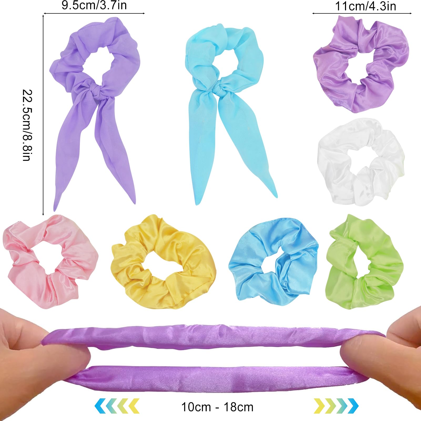 Scrunchies LED Per Capelli - 8 Pezzi Luminosi, Per Feste E Carnevale