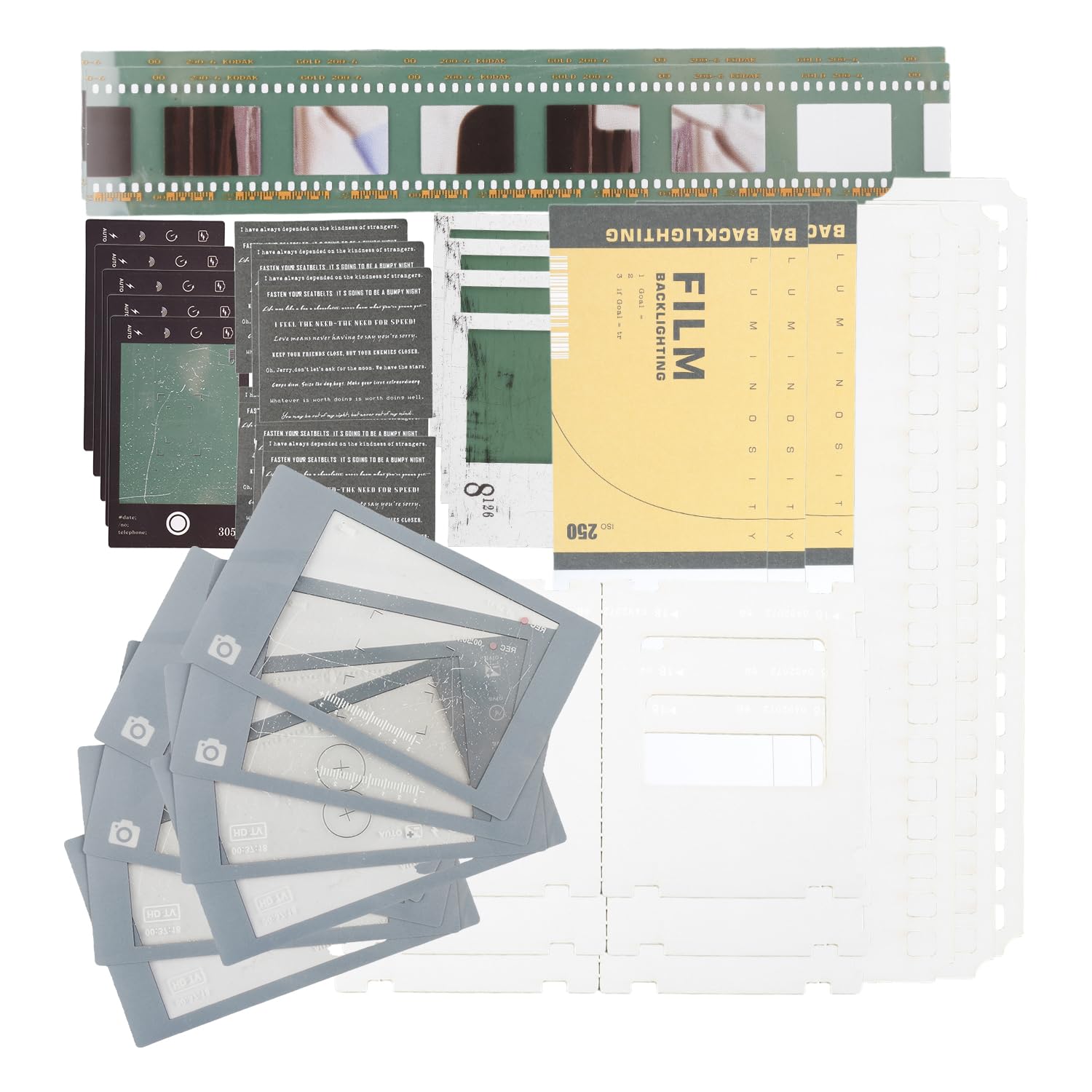 Wellrun 94 Pcs Scrapbooking Kit,Vintage Film Paper Pack,Retro Scrapbook Supplies for Journals,Planners,DIY Crafts,Collage Albums