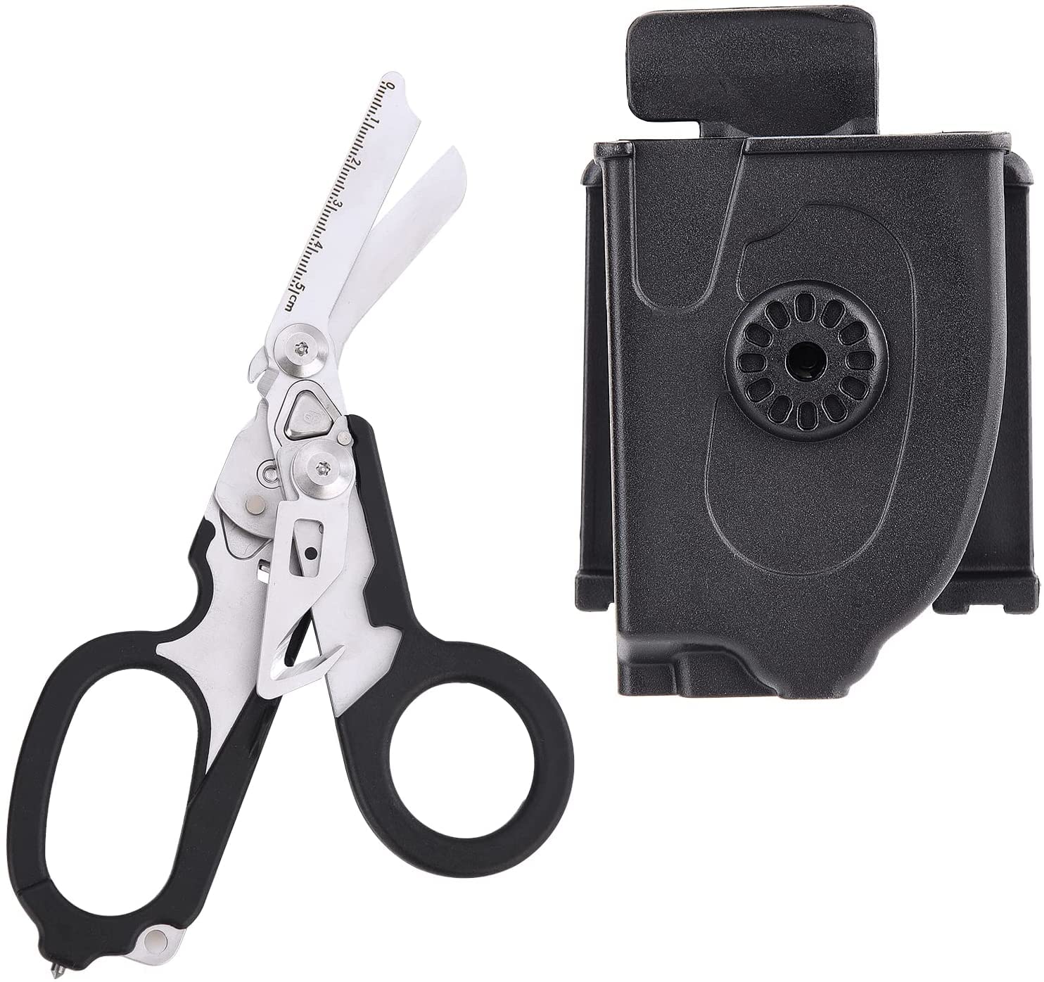 Ciseaux pliables d'urgence Raptor avec coupe-sangle et brise-verre noir