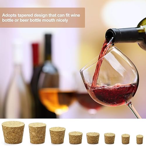 Miniatura 8 de Tapones de corcho cónico de 8 tamaños, tapones de madera para botellas de vino, tapones cónicos de corcho para botellas de vidrio, tapones de