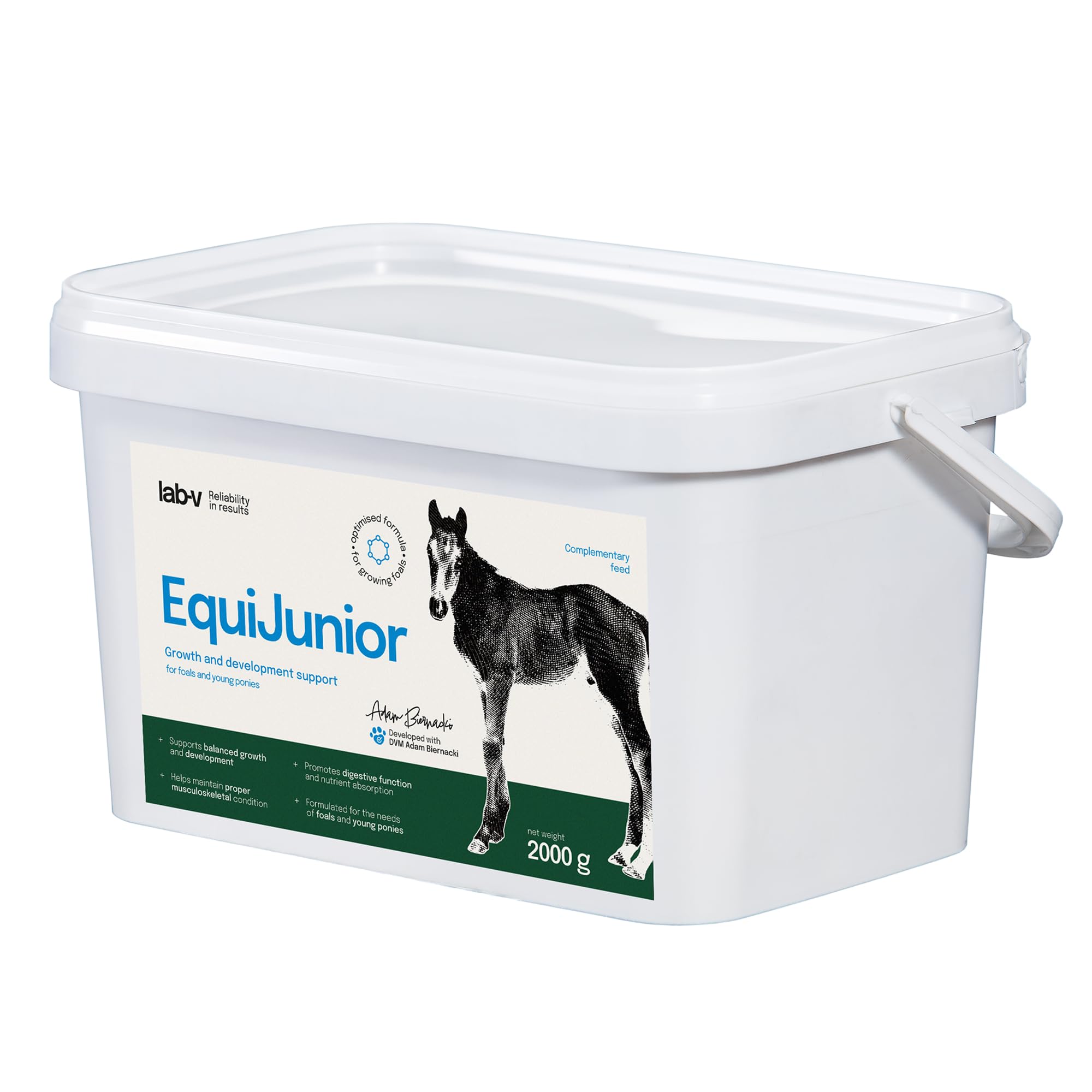 Lab-v EquiJunior 2 kg – Complemento alimenticio para potros y caballos jóvenes – Mezcla de vitaminas y minerales para la alimentación diaria