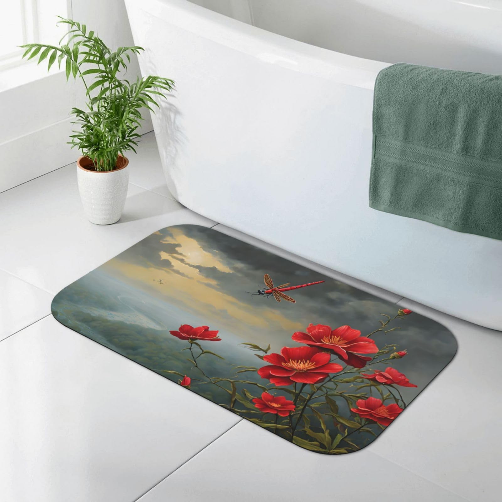 Tapis de salle de bain en diatomée douce pour éviter les sols glissants