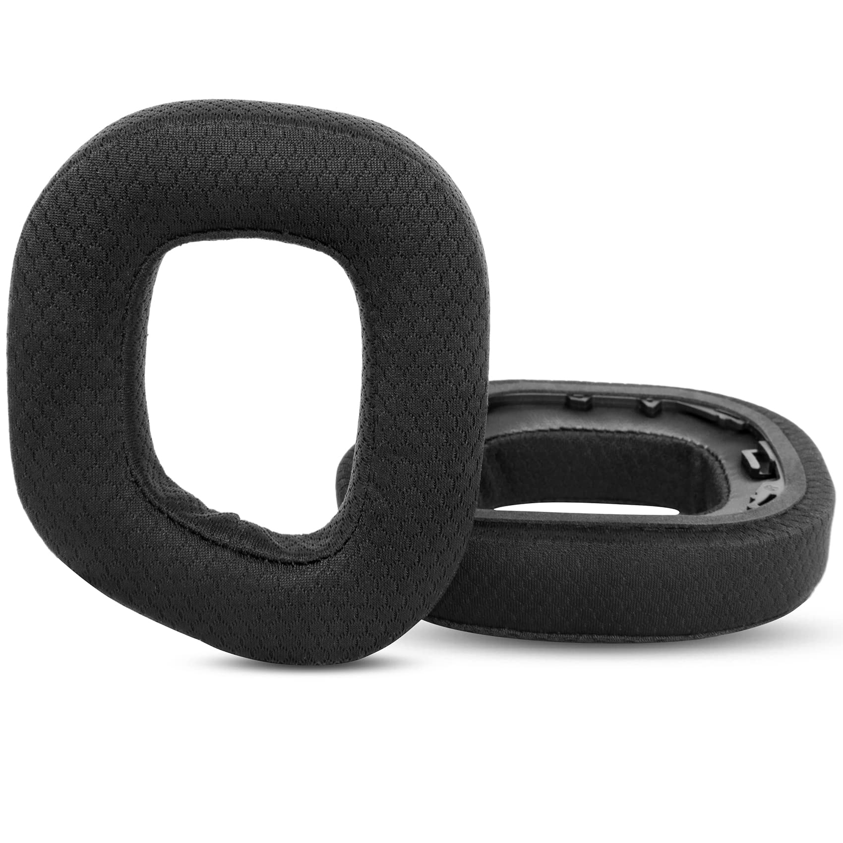 TaiZiChangQin HS80 RGB Upgrade Thicker Ear Pads Ear Cushions Replacement Compatible with Corsair HS80 RGB Wireless Headphone Fabric Earpads Black