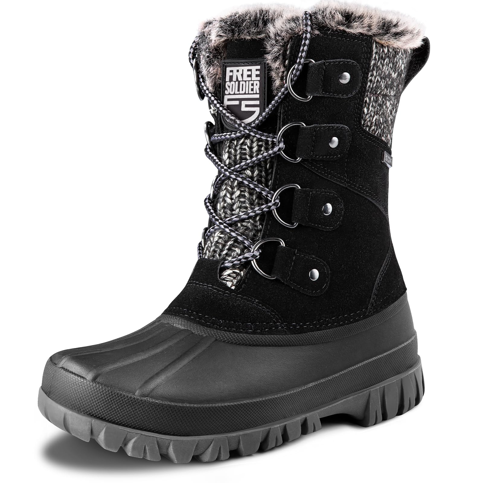 FREE SOLDIER Women's Waterproof Winter Snow Boots