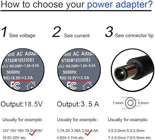 Miniatura 3 de 19.5V 3.33A Adaptador de CA DC Cargador de cable de alimentación para HP UltraSlim Docking Station 2013 US D9Y32UT#ABA D9Y32AA D9Y32UT D9Y19AV
