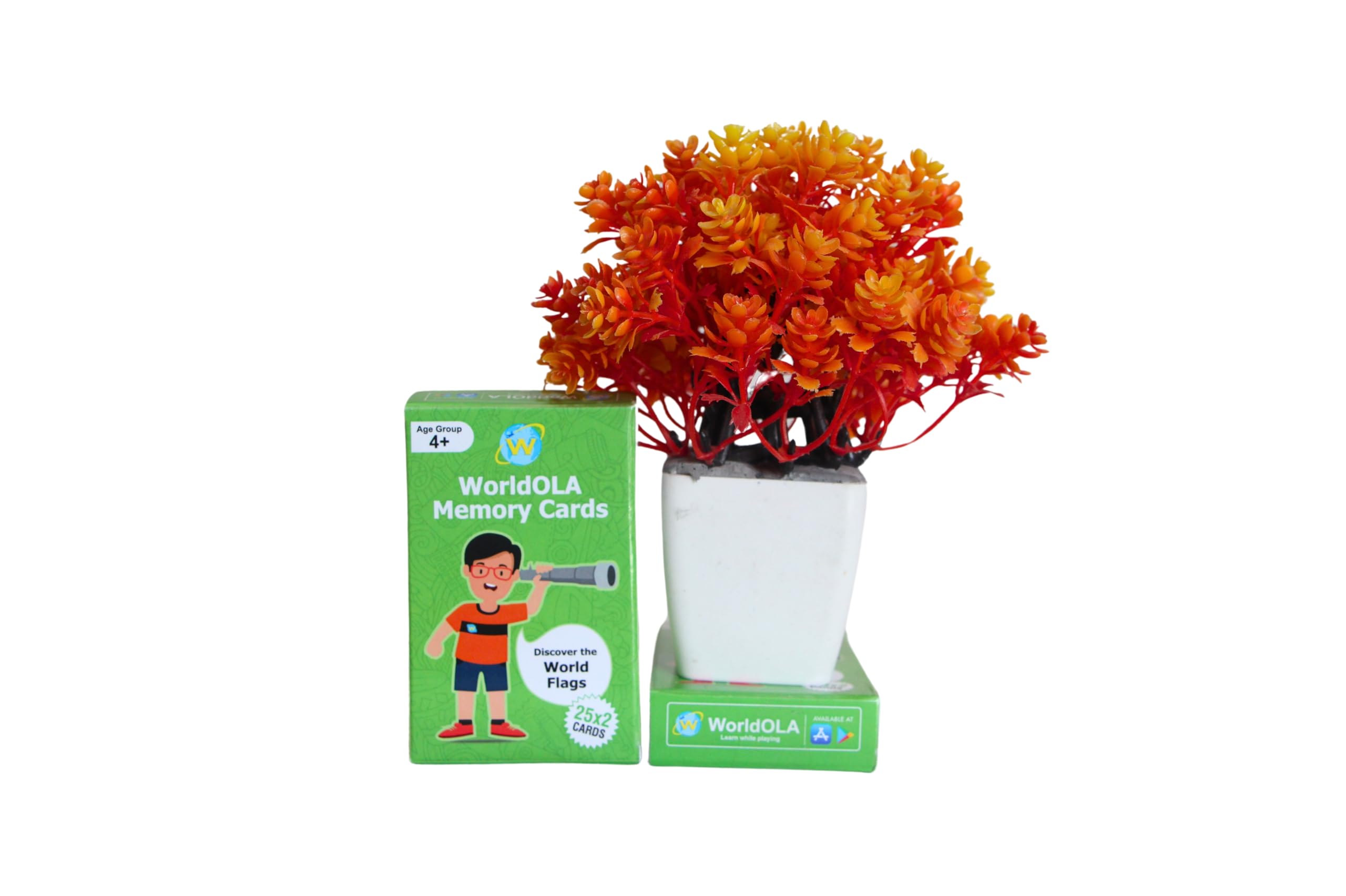 WorldOLA Memory Cards - Mix Match, PlayL Your Rules, Your Adventure ! - Flags - 2 x 25 = 50 Cards