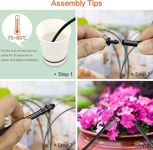 Miniatura 3 de Accesorios de enchufe de extremo de riego por goteo de 14", 60 conectores de tapa de extremo de púas por goteo para tubos de riego de 14 de pulgada,