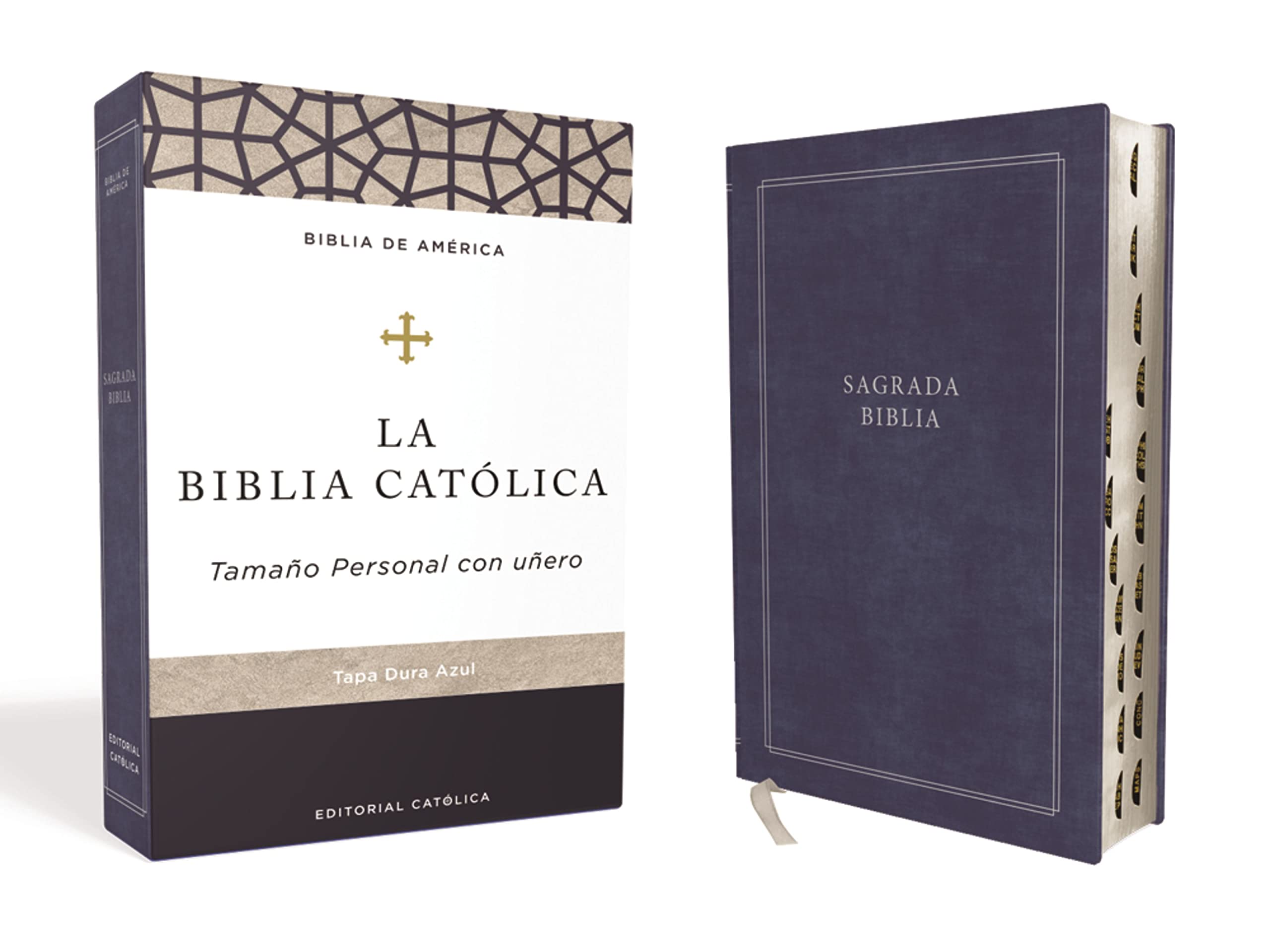 Biblia Católica, Tamaño personal,Tapa dura, Azul, con Índice, Comfort Print (Spanish Edition)
