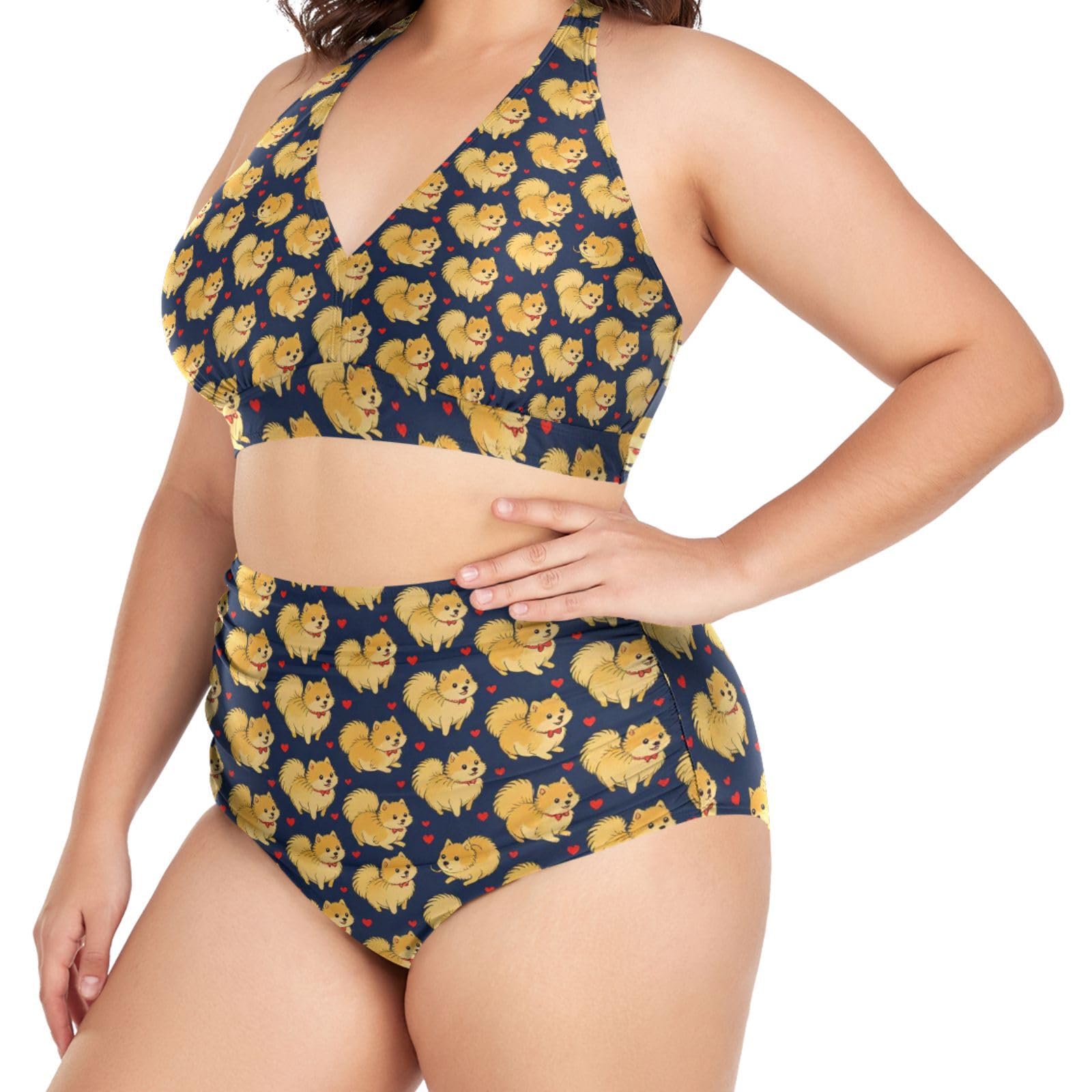 FRODOTGV Curvy damskie dwuczęściowe zestawy kąpielowe L-4XL