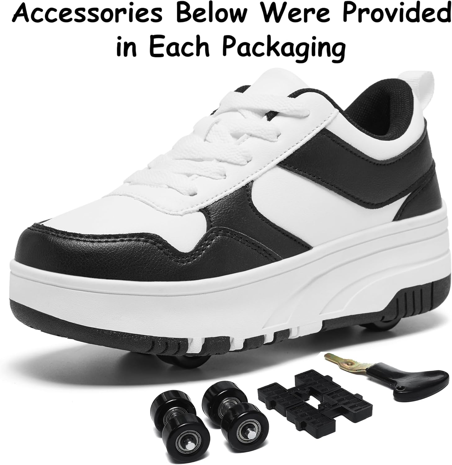 Roller Skate Shoes for Kids Girls Boys Detachable Wheeled Fashion Sneakers