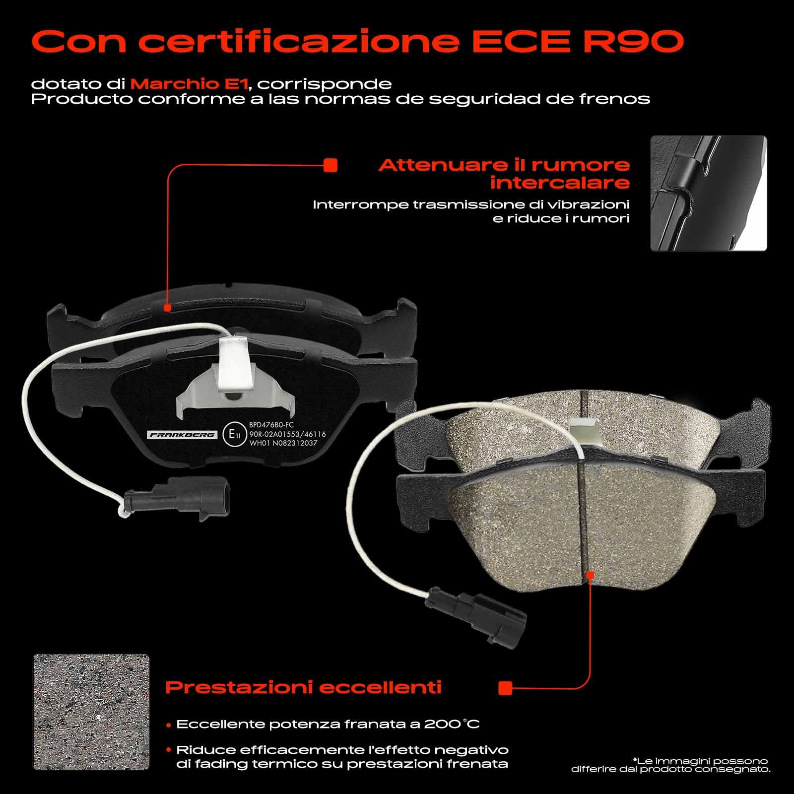 Frankberg Set freni incl. 2x Dischi Freno + 4x Pastiglie dei Freni Anteriore Compatibile con 147 937 GT 937 156 Sportwagon 932 156 932 GTV 916 Replace# 77362222,9947156