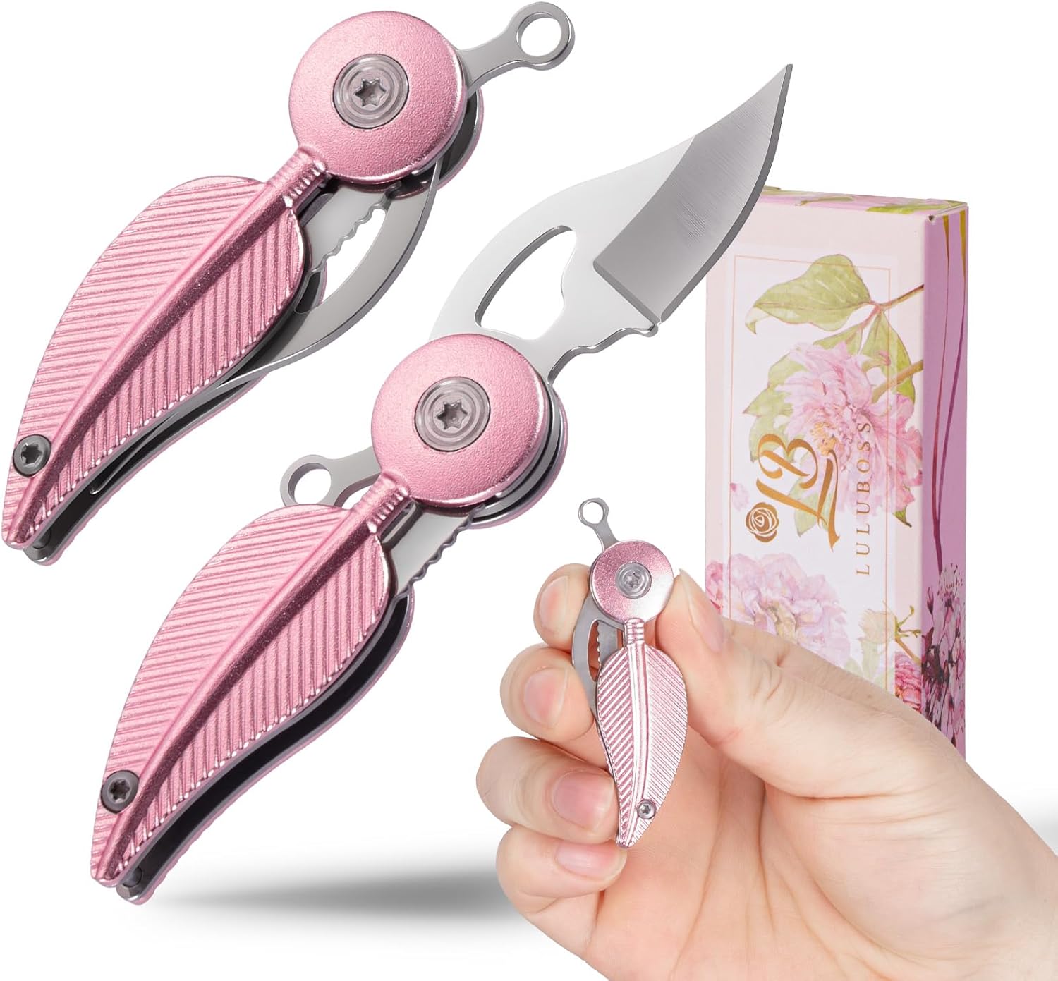 Little World Pocket Knife for Women – Mini Pocket Knife & Cute Box Cutter for Women Keychain | Small EDC Folding Knife Gift for Girls (1 Pcs)