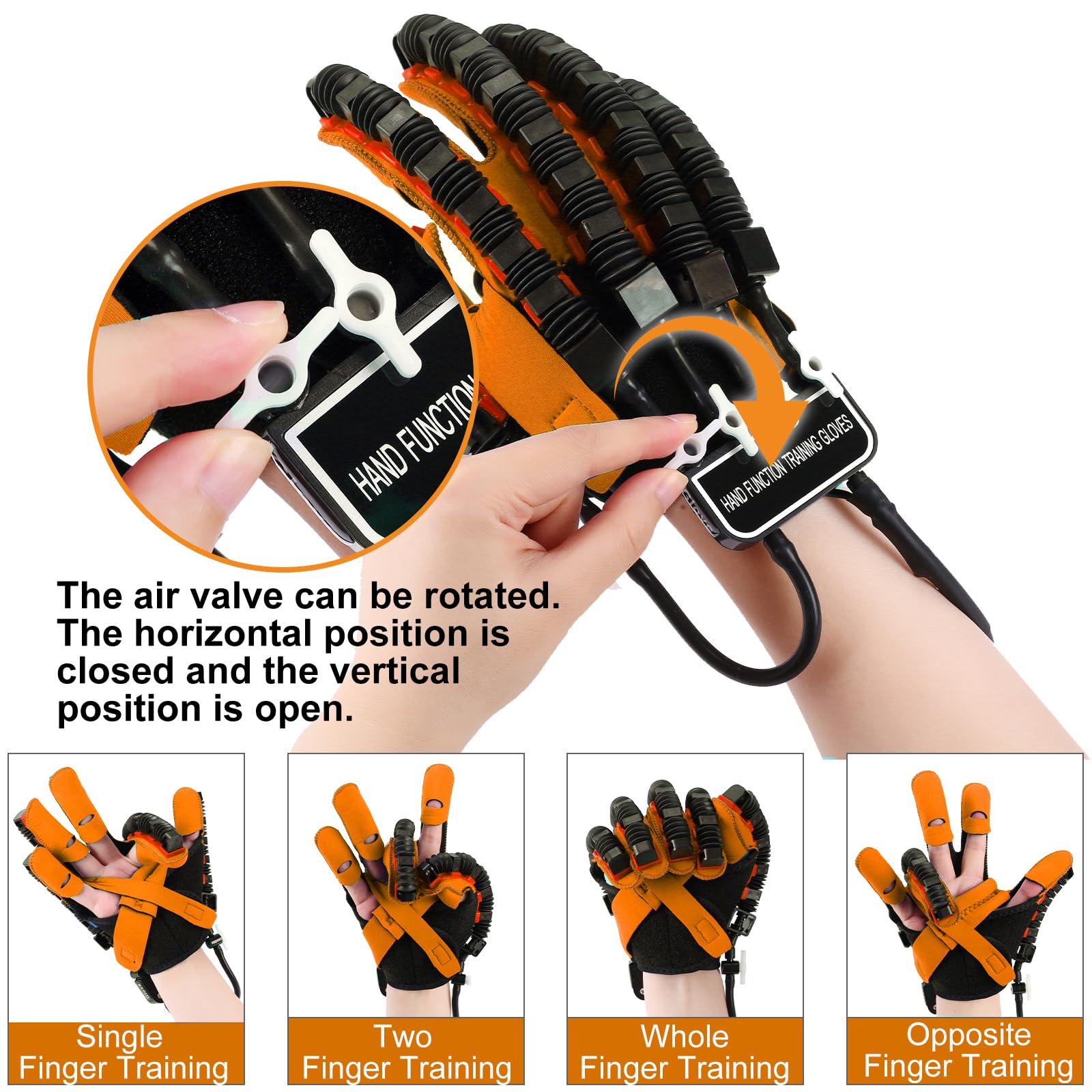 Rehabilitation Robot Glove for Stroke Recovery - Robotic Hand Therapy Glove for Left or Right Fingers Strength Training Device for Hemiplegia for Mobility & Rehab Training (Left Hand - XL)