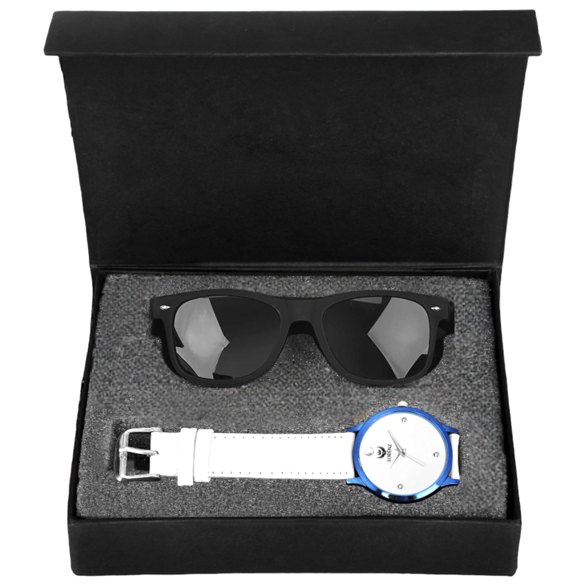 LORENZ Gift Box Combo of Mens Analogue White Dial Watch & Black Sunglasses | CM-3024SN-7 (B08DKZZ7NN) Amazon Price History, Amazon Price Tracker
