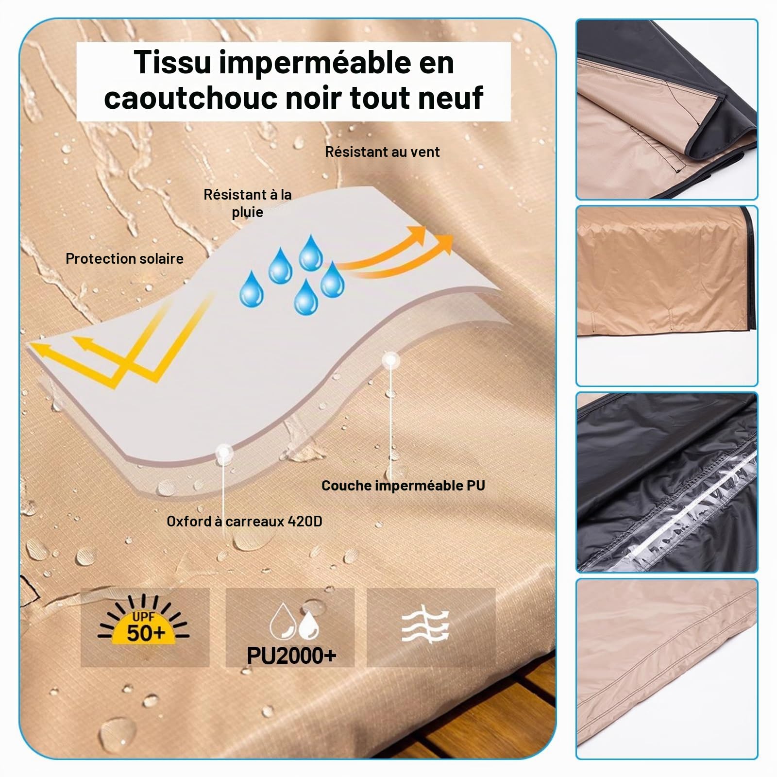 Auvent Voiture Extérieur, SUV Tente, Camion Latéral, Fourgon, Extractible Tente de Toit Étanche pour Camping Voyages en Plein Air Roadtrips Cour (160x250cm/5.2x8.2ft)