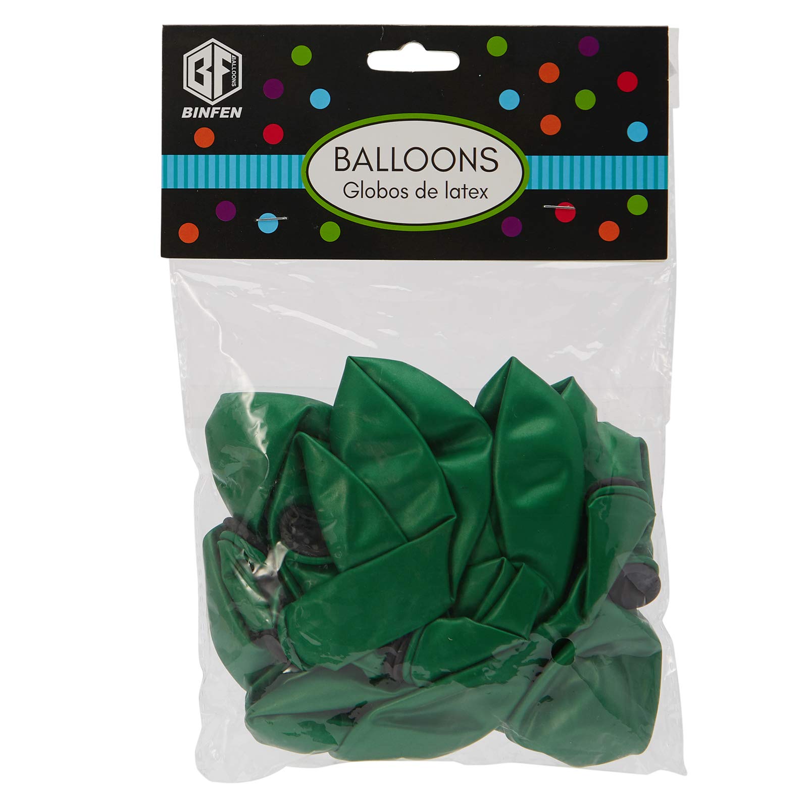 Party Time Green And Black Double Metalic Balloon 12 Pieces Plain Color Shiney