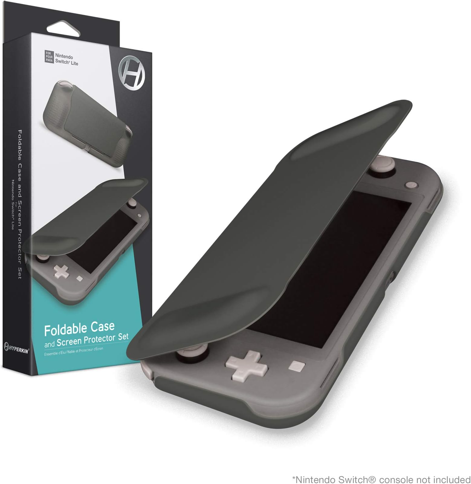 Hyperkin Foldable Case and Screen Protector Set for Nintendo Switch Lite (Gray) - Nintendo Switch