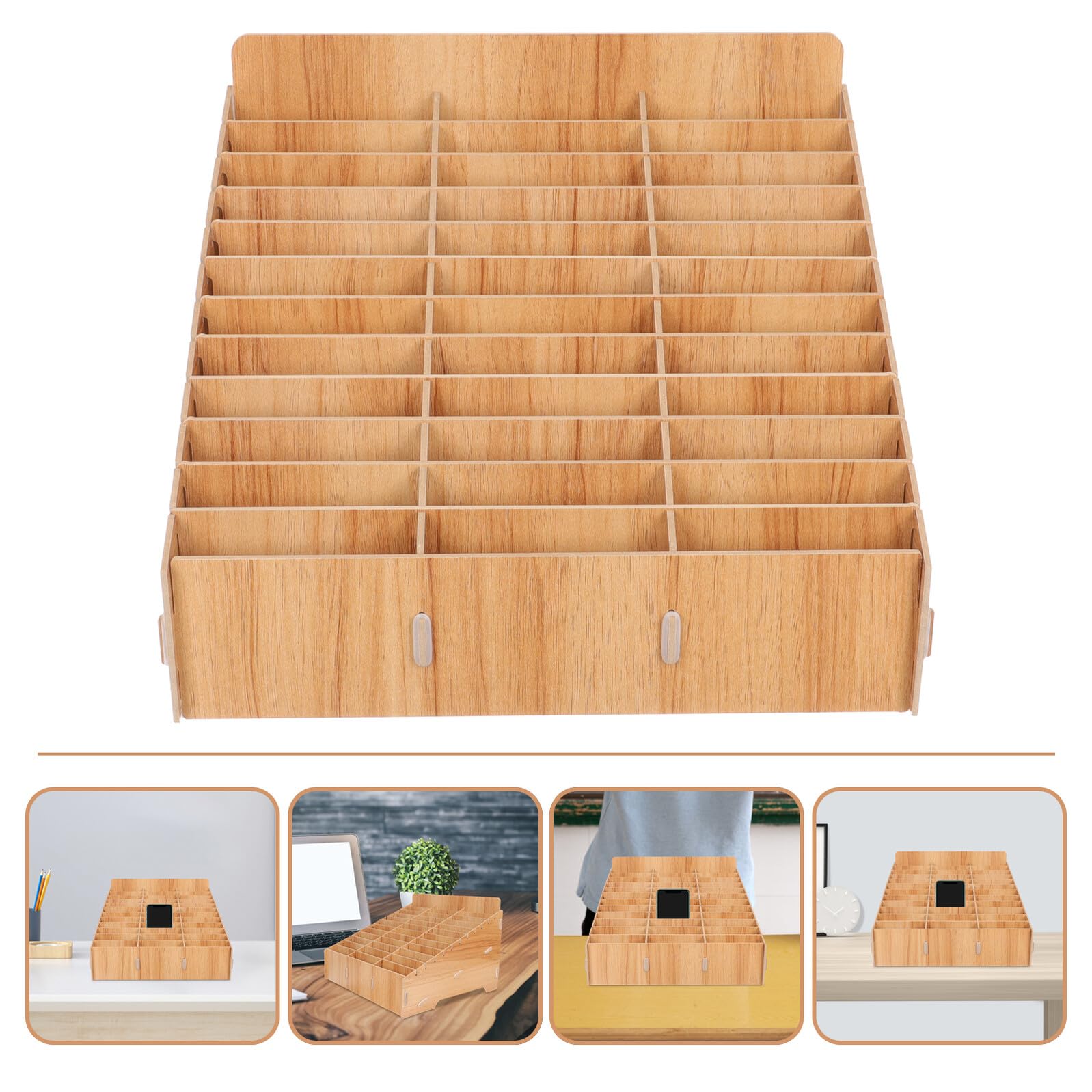 GARVALON Organizer per Cellulare da Scrivania con Scomparti Separati Box Multifunzione per Aule e Ufficio Scatola Portaoggetti Resistente e Pratica per Telefono Cancelleria e Accessori