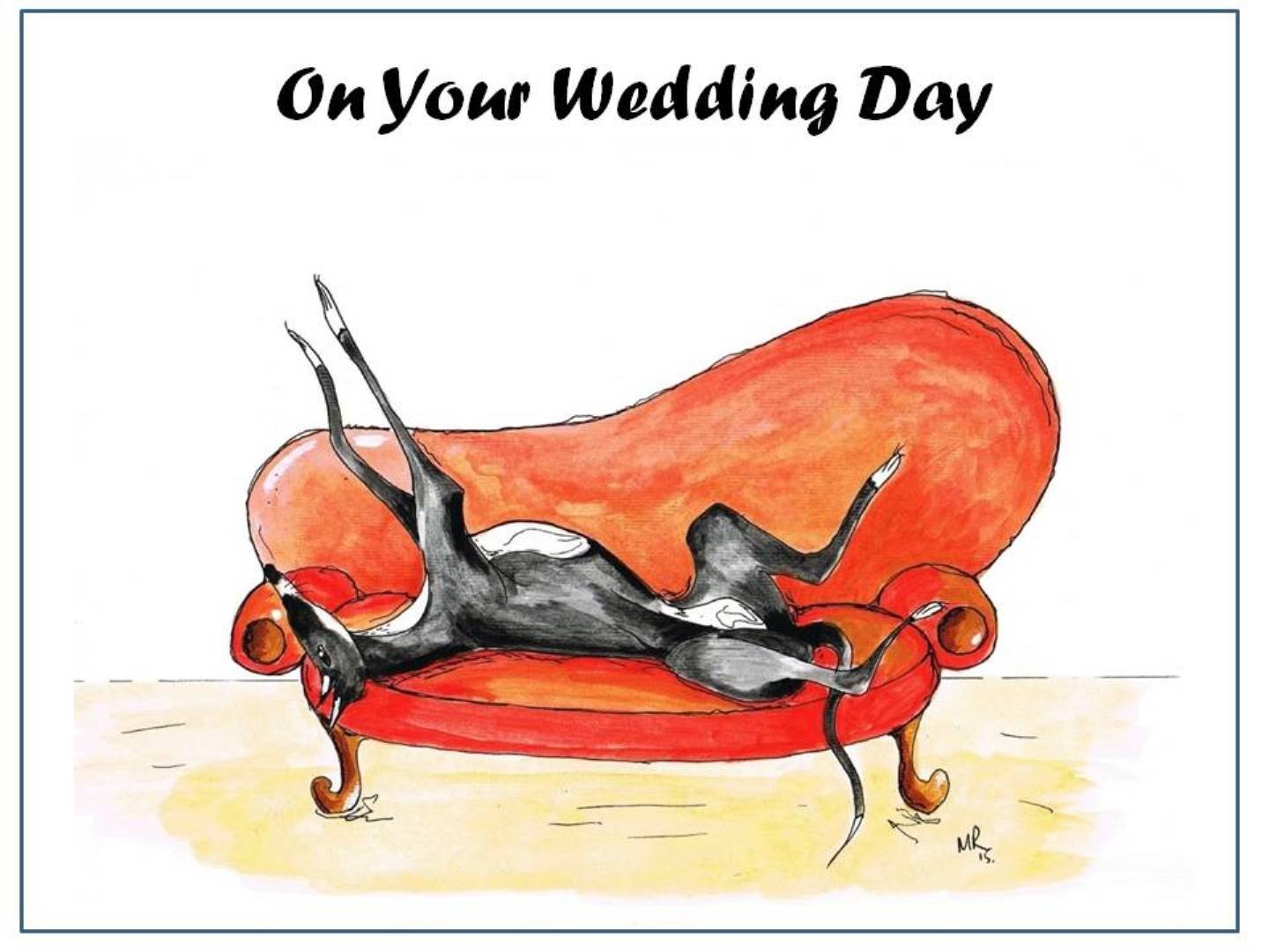 Wedding Card Greyhound Whippet Lurcher Italian Dog - CUSTOM TEXT