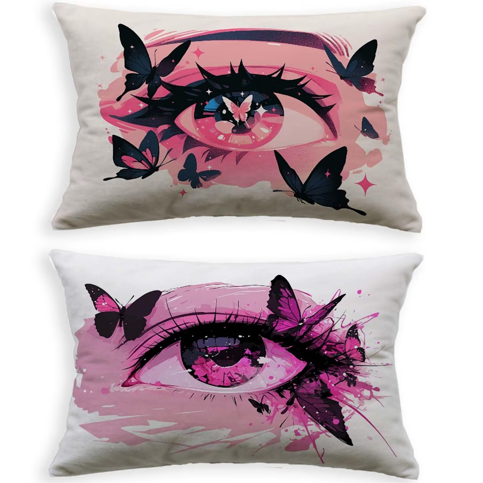 Taie oreiller 40x70cm rectangulaire papillon pour une chambre cosy et moderne