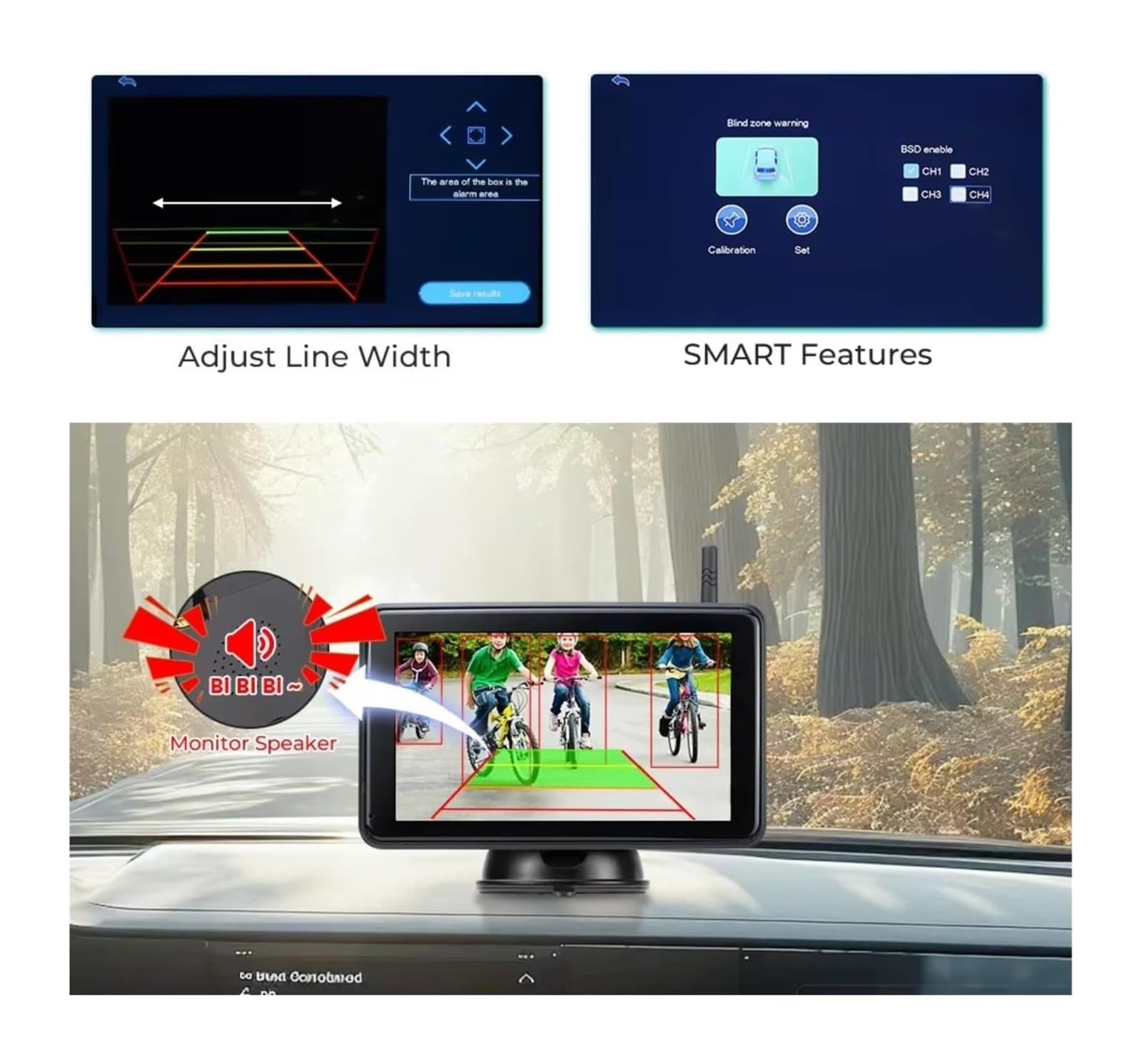 Kit Cámaras Visión Nocturna Infrarrojas Monitor DVR Inalámbrico 5'' Imán Solar para Camiones Autobuses Remolques Autocaravanas Camara Marcha Atras(Monitor Add 2 Camera)