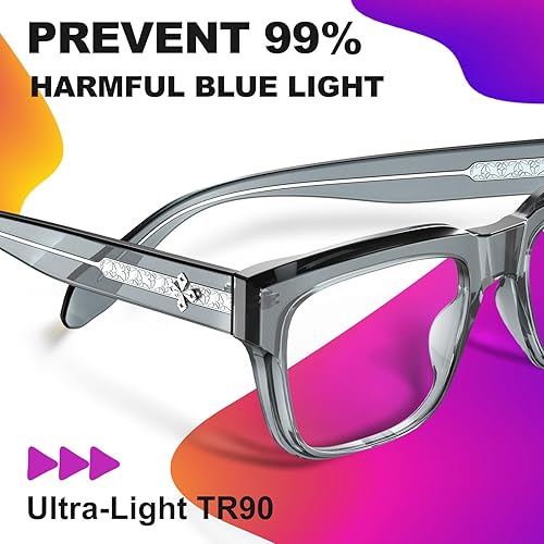 Miniatura 5 de VISOONE TR90 - Gafas cuadradas con bloqueo de luz azul para computadora para mujeres y hombres RANDI