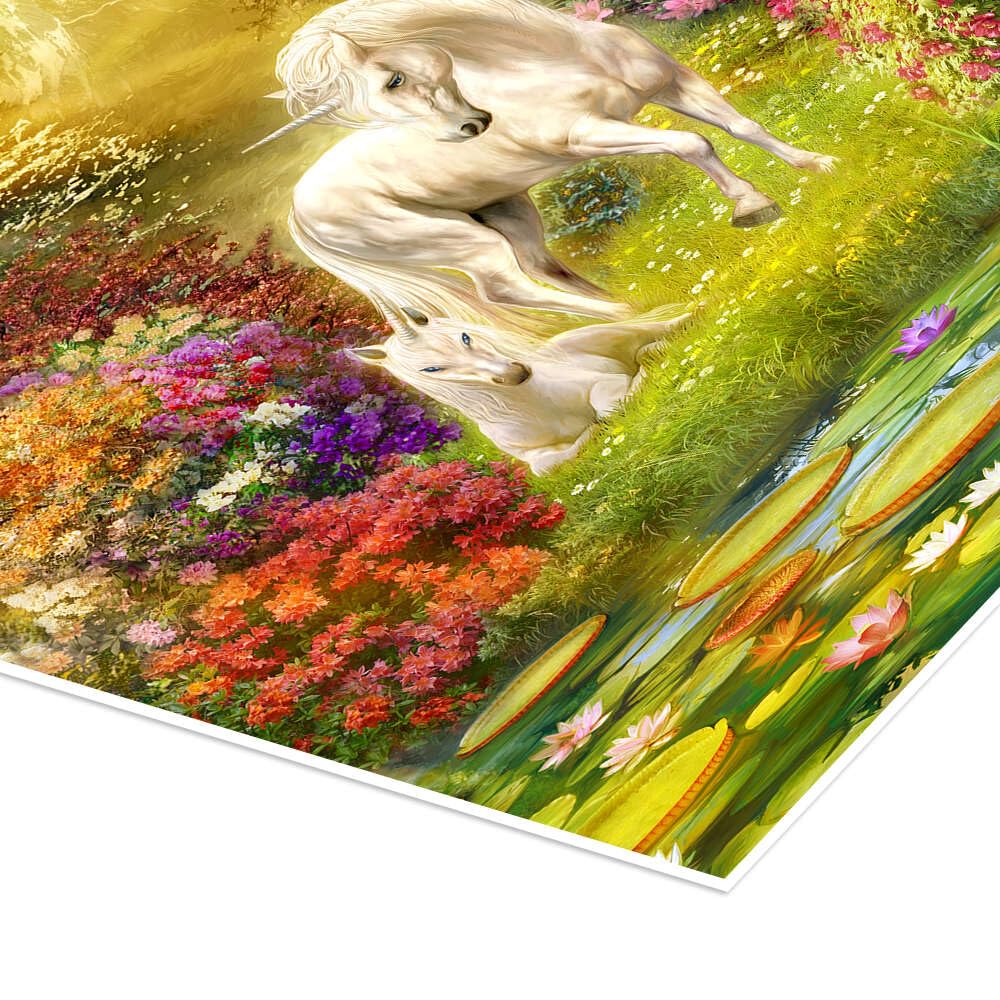 Unicorns in the garden Plakat