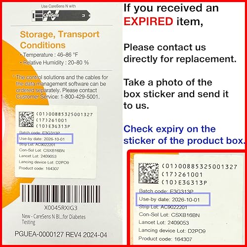 Miniatura 3 de CareSens N Kit de monitor de glucosa en sangre con 100 tiras de prueba de azúcar en sangre, 100 lancetas, 1 medidor de glucosa en sangre, 1