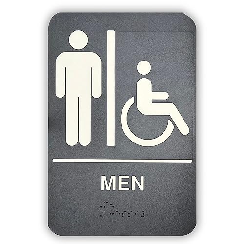 Tablecraft Letrero accesible para discapacitados, cumple con la ADA, letrero unisex en braille para puerta de baño, negocios comerciales, uso disponible en Yaxa Guatemala