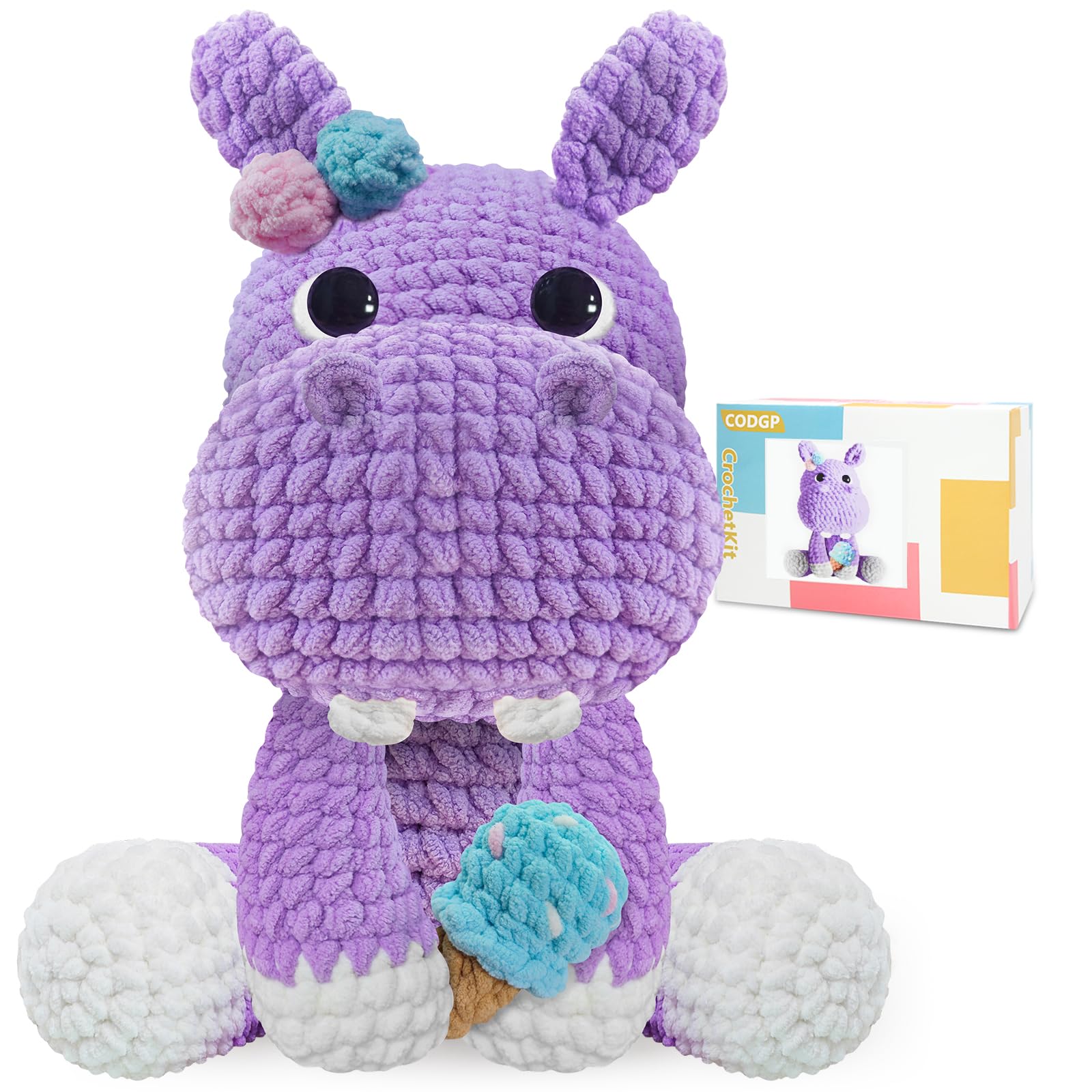 Amazon.com: CODGP Crochet Kit for Beginners, 11.8-Inch Hippo