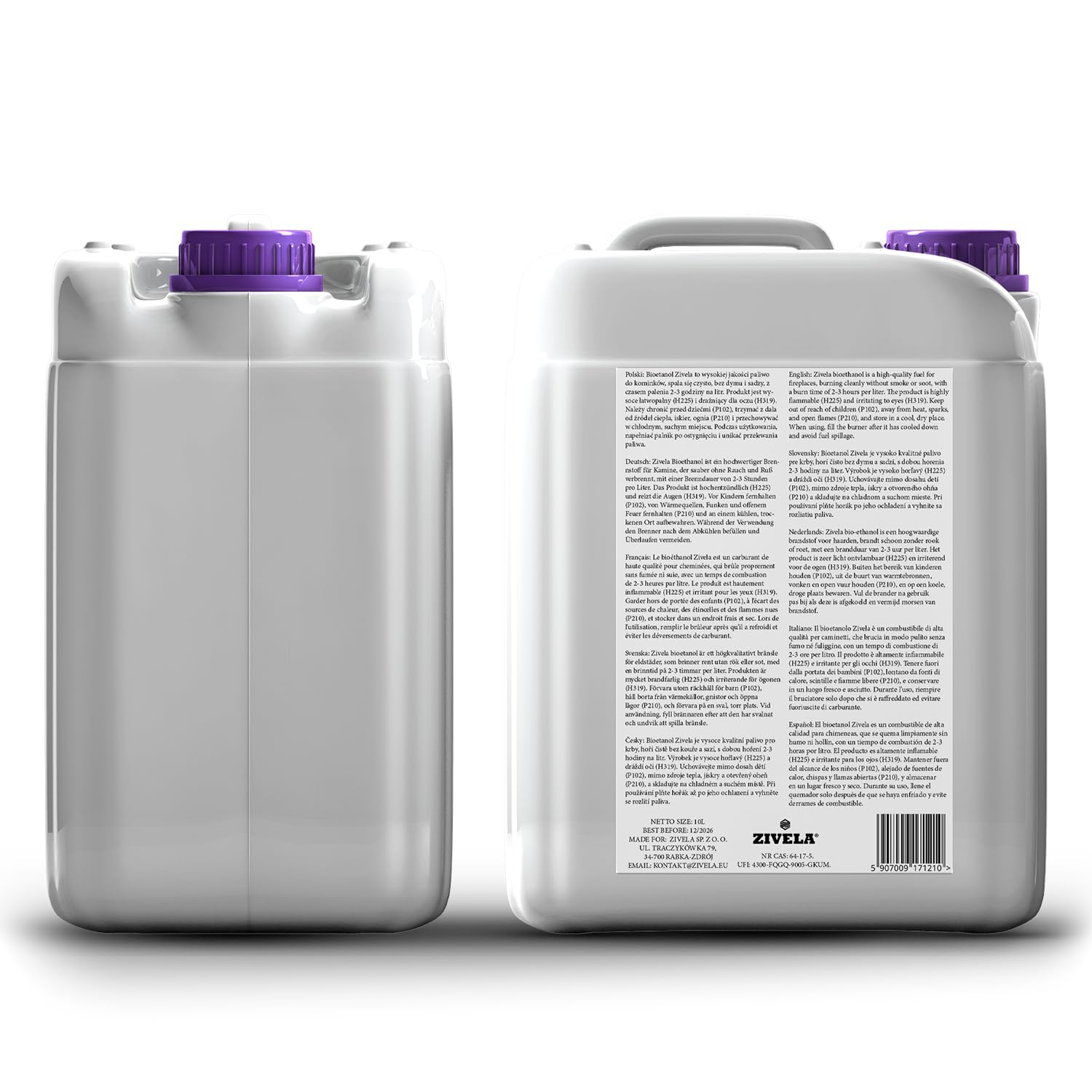 Bioetanolo 96,6% 10 l, profumo di lavanda di alcool biologico 96,6% 10 l, bioetanolo per camino, caminetto, camino a bioetanolo, profumo di lavanda, combustione pulita, senza fumo, fiamma vivida e