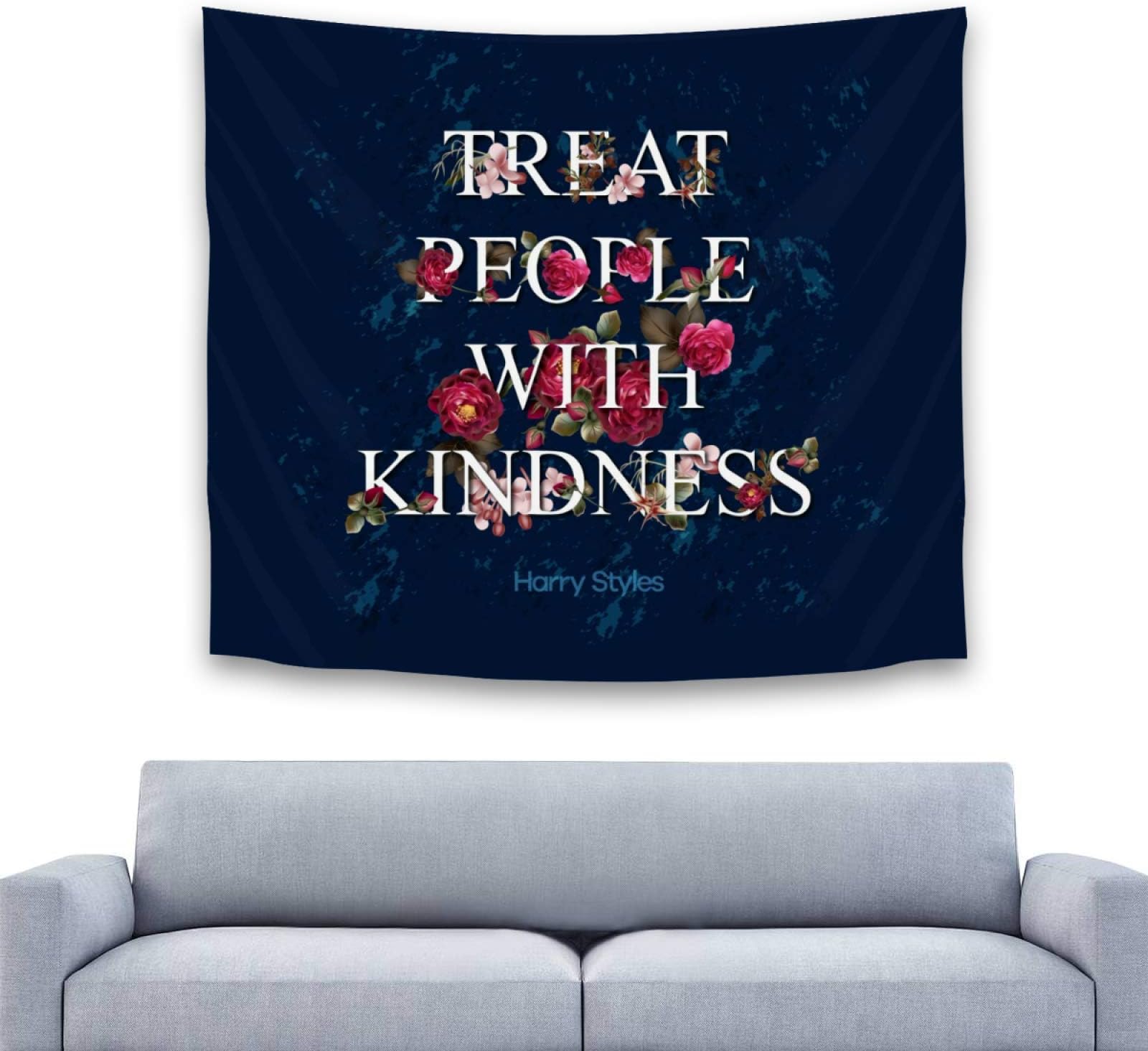 Harry - Style Treat People with Kindness Tapestry Wall Hanging, Home Decor Wall Tapestry Wall Art for Bedroom Living Room Collage Dorm, TV Backdrop 60'' X 50''