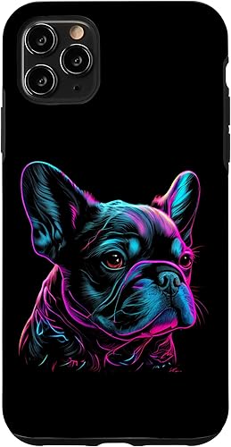 Funda para iPhone 11 Pro Max Bulldog francés con diseño retro
