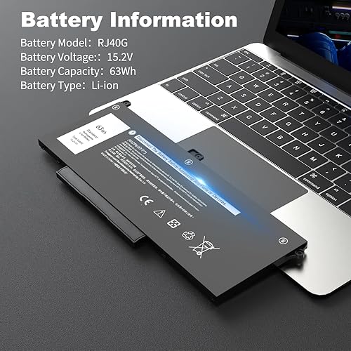 Miniatura 2 de Batería de repuesto para laptop RJ40G 63Wh 15.2V para Dell Latitude 15 5520 Latitude 14 5420 Precision 15 3560, 01K2CF WY9DX 005R42 075X16 P137G