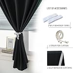 Adhesive Blackout Rideaux - Auto-collant nuances fenêtre stores Rideaux Non Rod nécessaire facile à accrocher rideaux, utilisation pour la chambre, salon, salle à manger, cuisine, bureau à la maison, 35"W X 59"L, noir, 1 Groupe