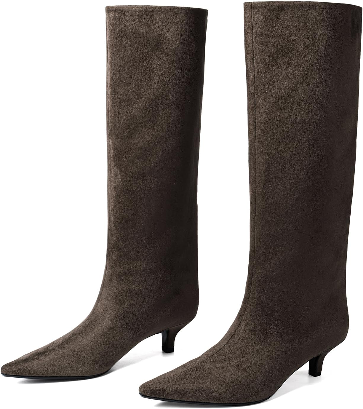 Marravosse Women's Knee High Boots Kitten Heel Pointed Toe Pull on Tall Boots for Women - Image 5