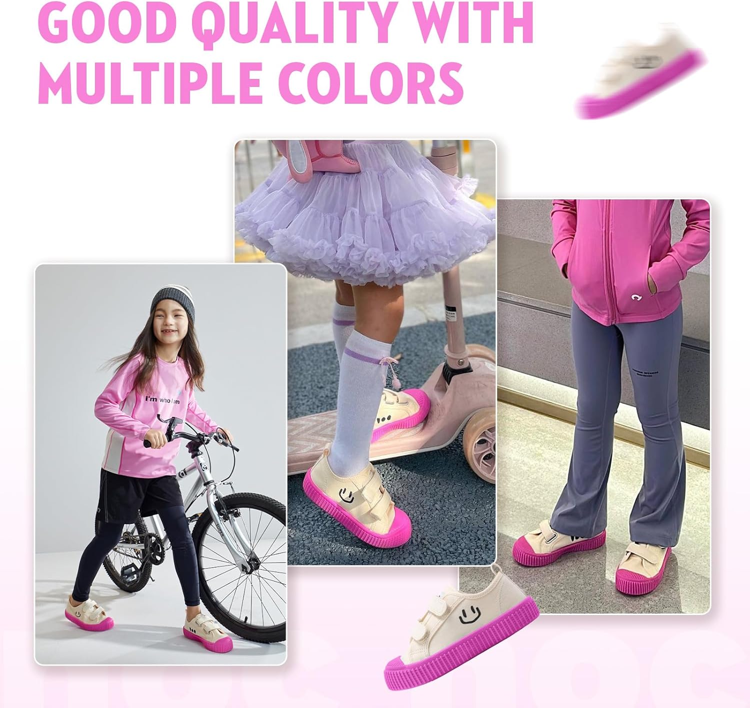 HAPPY NOCNOC Toddler Shoes for Boys & Girls, Canvas Dual Hook and Loops Sneakers with Candy-Colored Sole - Image 6