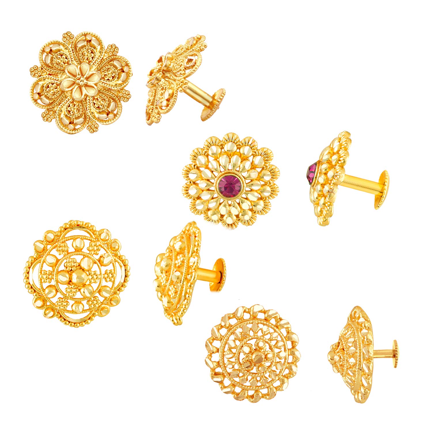 MEENAZ Earrings For Women girls Combo Set Pack Traditional Temple 1 One Gram Gold 18k Copper Brass Ruby Meenakari South Indian Screw Back Studs Tops Stud Fashion Stylish Hoop Bali Ear rings combo-M67 (B08PFXXVGQ) Amazon Price History, Amazon Price Tracker
