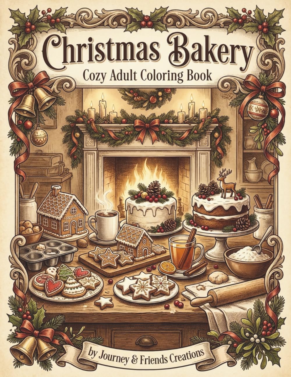 Christmas Bakery – Cozy Adult Coloring Book with Full-Color Reference Pages: Cooking & Baking Food Themed Coloring Book