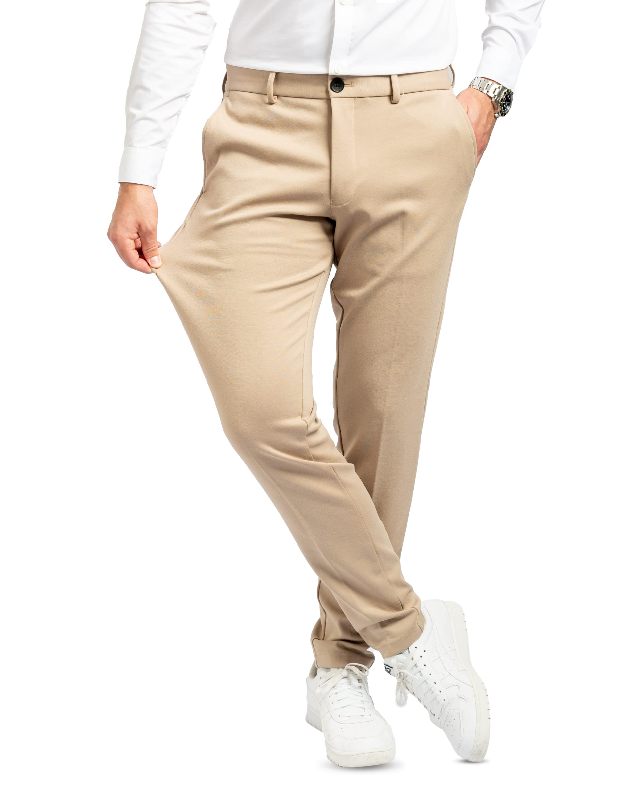 for Men, Slim Fit, Stretch - Comfortable and Modern Mens Trousers with Stretch for Suits, Business, Casual