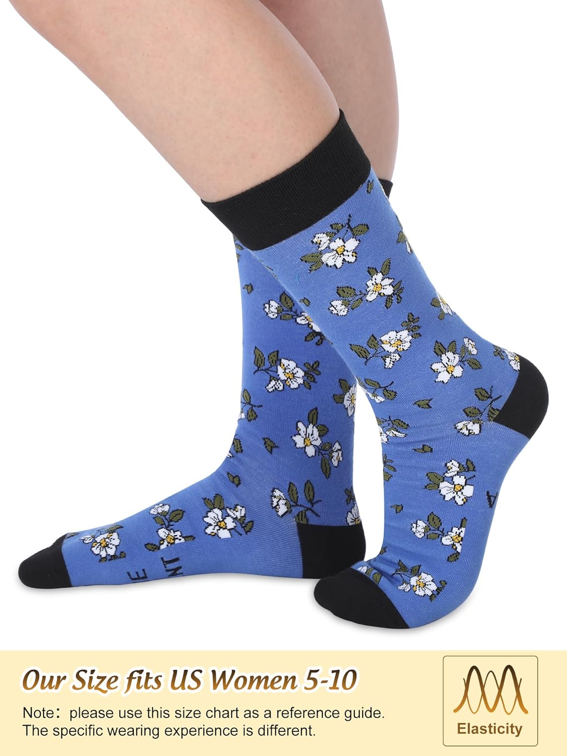 6 Pairs Grandma Socks for Mothers Day Gifts Funny Floral Cotton Crew Socks Best Grandma Ever Gifts from Grandkids Daughter Mom - Image 2