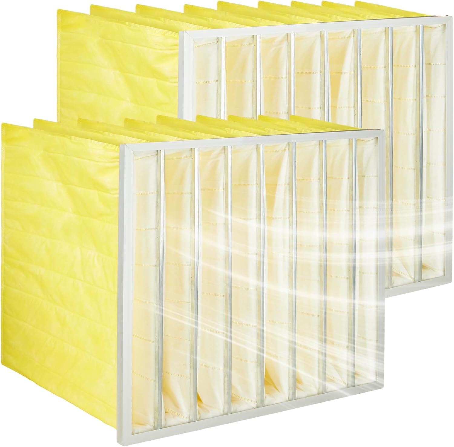 Pocket Air Filter MERV 14 Replacement, 24"x24"x22" 8-Bag Air Filter,4-Layer Synthetic Pocket Air Filter Media,2 Pack