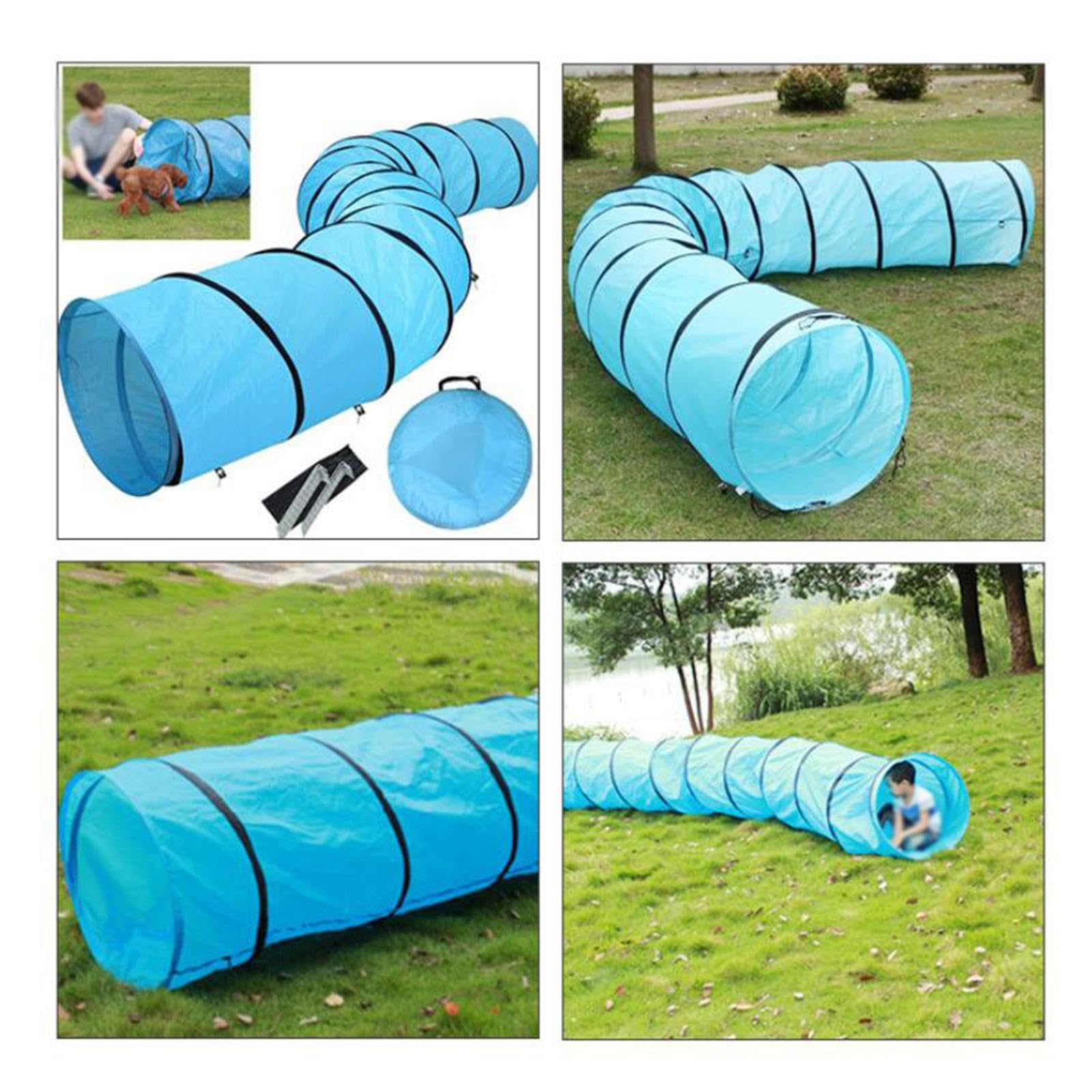 Tunnel Chat Tube Jouet Kitten Activité Centre Pliable Résistant Adapté à Lapin Maison Jeu Extérieur Intérieur, 60cmx60cmx300cm