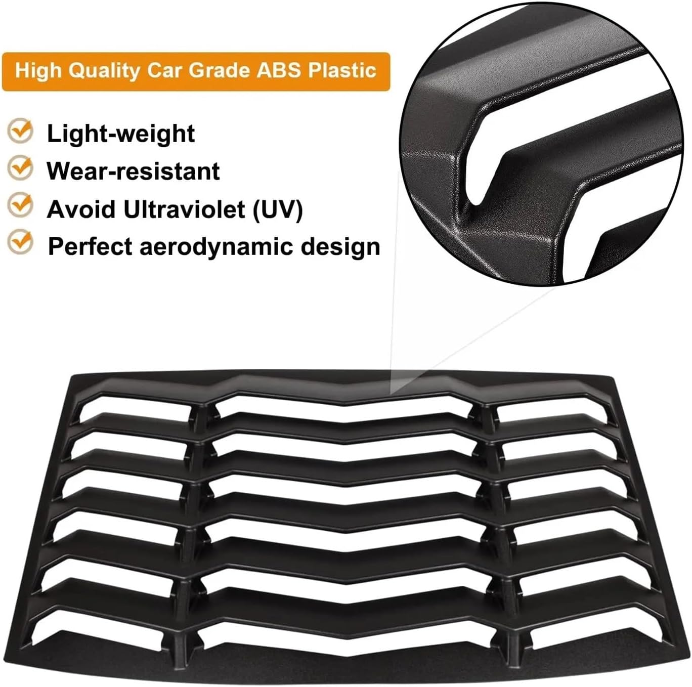 Rear Window Windshield Louver Sun Shade Cover Matte Black in GT Lambo Style Compatible for Chevy Chevrolet Camaro 2010-2015 with 3MTape