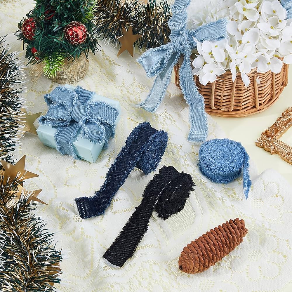 andmary Baby ribbon denim XS ⑤ ANDMARY】Baby ribbon denim