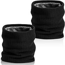 Men's Neck Warmer, Pack of 2, Tube Scarf, Soft Neck Warmer, Ideal for Cold, 19 x 21 cm