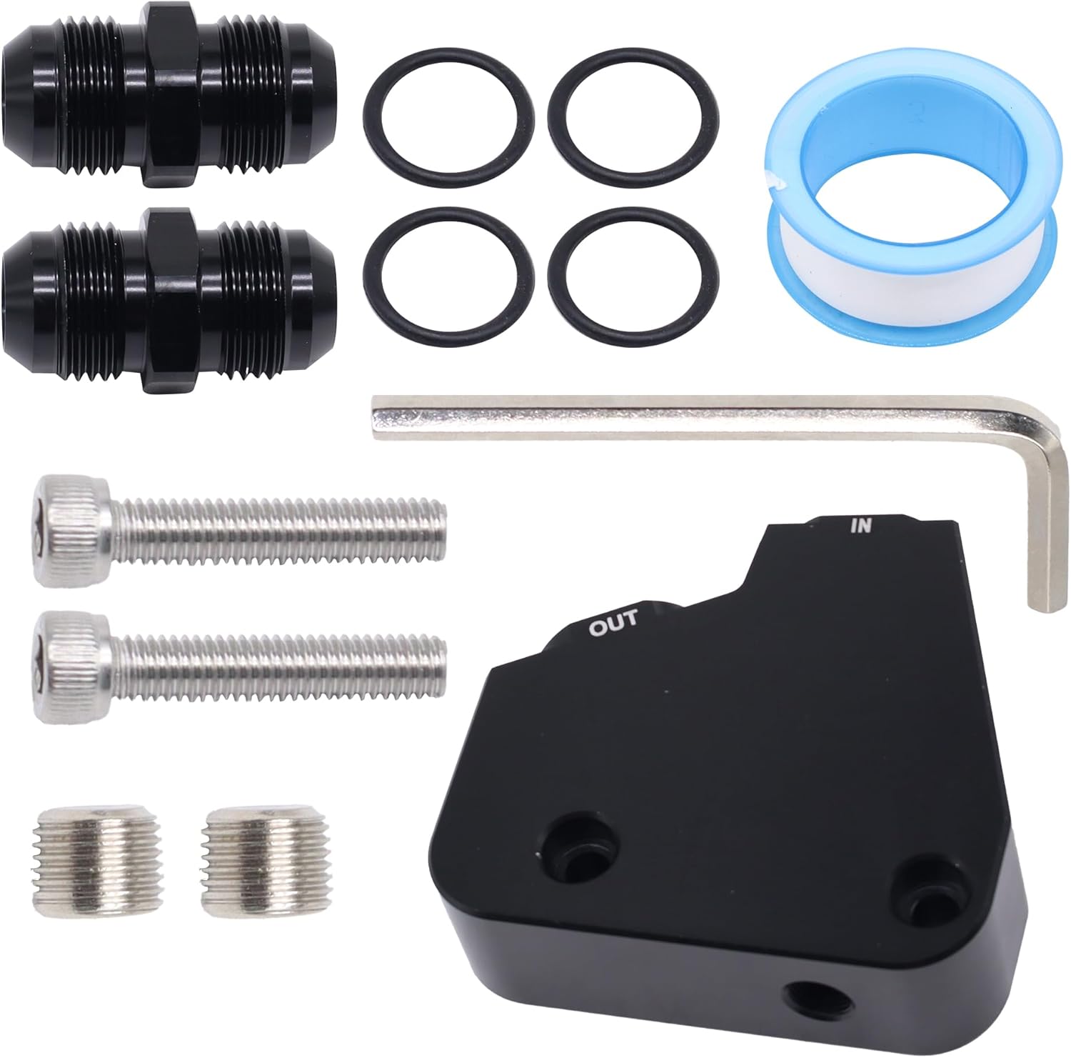 Engine Oil Cooler Adapter Kit - Compatible with GM LS Engines: LS1, LS2, LS3, LS6, LS7, LS9 - Fits 2005-2019 Corvettes